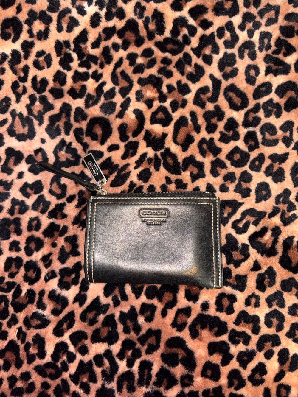 Coach Black Leather Zip Card Holder